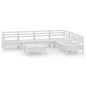 vidaXL Juego de muebles de jardín 7 piezas madera maciza pino blanco vidaXL Juego de muebles de jardín 7 piezas madera maciza pino blanco