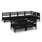 vidaXL Juego de muebles de jardín 8 pzas madera maciza de pino negro vidaXL Juego de muebles de jardín 8 pzas madera maciza de pino negro