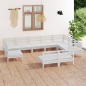 vidaXL Juego de muebles de jardín 10 piezas madera maciza pino blanco vidaXL Juego de muebles de jardín 10 piezas madera maciza pino blanco