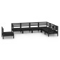 vidaXL Juego de muebles de jardín 7 pzas madera maciza de pino negro vidaXL Juego de muebles de jardín 7 pzas madera maciza de pino negro