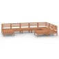 vidaXL Juego muebles de jardín 9 pzas madera maciza pino marrón miel
