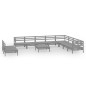 vidaXL Juego de muebles de jardín 11 piezas madera maciza de pino gris