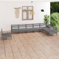 vidaXL Juego de muebles de jardín 8 piezas madera maciza de pino gris vidaXL Juego de muebles de jardín 8 piezas madera maciza de pino gris