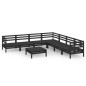 vidaXL Juego de muebles de jardín 8 pzas madera maciza de pino negro vidaXL Juego de muebles de jardín 8 pzas madera maciza de pino negro