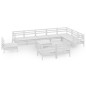 vidaXL Juego de muebles de jardín 11 piezas madera maciza pino blanco