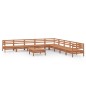 vidaXL Juego muebles de jardín 10 pzas madera maciza pino marrón miel vidaXL Juego muebles de jardín 10 pzas madera maciza pino marrón miel