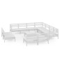 vidaXL Juego de muebles de jardín 12 piezas madera maciza pino blanco vidaXL Juego de muebles de jardín 12 piezas madera maciza pino blanco