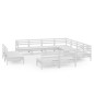 vidaXL Juego de muebles de jardín 11 piezas madera maciza pino blanco vidaXL Juego de muebles de jardín 11 piezas madera maciza pino blanco