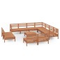 vidaXL Juego muebles de jardín 12 pzas madera maciza pino marrón miel vidaXL Juego muebles de jardín 12 pzas madera maciza pino marrón miel