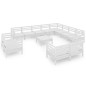 vidaXL Juego de muebles de jardín 13 piezas madera maciza pino blanco