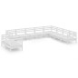 vidaXL Juego de muebles de jardín 10 piezas madera maciza pino blanco