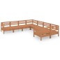 vidaXL Juego muebles de jardín 8 piezas madera maciza pino marrón miel vidaXL Juego muebles de jardín 8 piezas madera maciza pino marrón miel