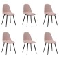 vidaXL Sillas de comedor 6 unidades terciopelo rosa vidaXL Sillas de comedor 6 unidades terciopelo rosa