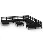 vidaXL Juego de muebles de jardín 12 pzas madera de pino maciza negro