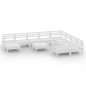 vidaXL Juego de muebles de jardín 11 piezas madera maciza pino blanco vidaXL Juego de muebles de jardín 11 piezas madera maciza pino blanco