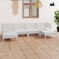 vidaXL Juego de muebles de jardín 6 pzas madera maciza de pino blanco vidaXL Juego de muebles de jardín 6 pzas madera maciza de pino blanco