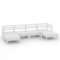 vidaXL Juego de muebles de jardín 6 pzas madera maciza de pino blanco vidaXL Juego de muebles de jardín 6 pzas madera maciza de pino blanco