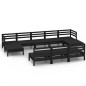 vidaXL Juego de muebles de jardín 10 pzas madera maciza de pino negro
