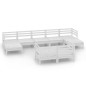 vidaXL Juego de muebles de jardín 9 piezas madera maciza pino blanco vidaXL Juego de muebles de jardín 9 piezas madera maciza pino blanco