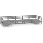vidaXL Juego de muebles de jardín 7 piezas madera maciza de pino gris vidaXL Juego de muebles de jardín 7 piezas madera maciza de pino gris