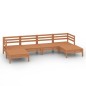 vidaXL Juego muebles de jardín 6 pzas madera maciza pino marrón miel vidaXL Juego muebles de jardín 6 pzas madera maciza pino marrón miel