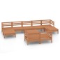 vidaXL Set de muebles de jardín 10 pzas madera maciza pino marrón miel vidaXL Set de muebles de jardín 10 pzas madera maciza pino marrón miel