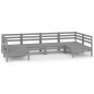 vidaXL Juego de muebles de jardín 6 piezas madera maciza de pino gris vidaXL Juego de muebles de jardín 6 piezas madera maciza de pino gris