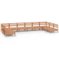 vidaXL Juego muebles de jardín 10 pzas madera maciza pino marrón miel vidaXL Juego muebles de jardín 10 pzas madera maciza pino marrón miel