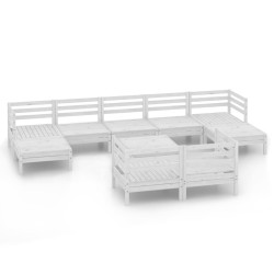 vidaXL Juego de muebles de jardín 10 pzas madera maciza de pino blanco