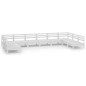 vidaXL Juego de muebles de jardín 10 piezas madera maciza pino blanco vidaXL Juego de muebles de jardín 10 piezas madera maciza pino blanco