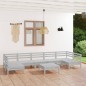 vidaXL Juego de muebles de jardín 8 piezas madera maciza de pino vidaXL Juego de muebles de jardín 8 piezas madera maciza de pino