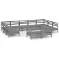 vidaXL Juego de muebles de jardín 11 piezas madera maciza pino gris vidaXL Juego de muebles de jardín 11 piezas madera maciza pino gris