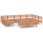 vidaXL Juego muebles de jardín 12 pzas madera maciza pino marrón miel