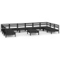 vidaXL Juego de muebles de jardín 11 piezas madera maciza pino negro vidaXL Juego de muebles de jardín 11 piezas madera maciza pino negro