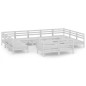 vidaXL Juego de muebles de jardín 12 piezas madera maciza pino blanco vidaXL Juego de muebles de jardín 12 piezas madera maciza pino blanco