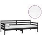 vidaXL Sofá cama con colchón madera de pino maciza negro 90x200 cm vidaXL Sofá cama con colchón madera de pino maciza negro 90x200 cm