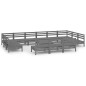 vidaXL Juego de muebles de jardín 14 piezas madera maciza de pino gris vidaXL Juego de muebles de jardín 14 piezas madera maciza de pino gris