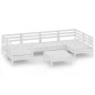 vidaXL Juego de muebles de jardín 7 pzas madera maciza de pino blanco vidaXL Juego de muebles de jardín 7 pzas madera maciza de pino blanco