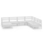 vidaXL Juego de muebles de jardín 7 piezas madera maciza pino blanco