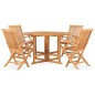 vidaXL Set de comedor de jardín plegable 5 pzas madera maciza de teca vidaXL Set de comedor de jardín plegable 5 pzas madera maciza de teca