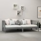 vidaXL Sofá cama con colchón madera de pino maciza gris 90x200 cm vidaXL Sofá cama con colchón madera de pino maciza gris 90x200 cm