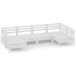 vidaXL Juego de muebles de jardín 6 piezas madera maciza pino blanco vidaXL Juego de muebles de jardín 6 piezas madera maciza pino blanco
