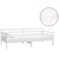 vidaXL Sofá cama con colchón madera de pino maciza blanco 90x200 cm vidaXL Sofá cama con colchón madera de pino maciza blanco 90x200 cm