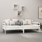 vidaXL Sofá cama con colchón madera de pino maciza blanco 90x200 cm vidaXL Sofá cama con colchón madera de pino maciza blanco 90x200 cm