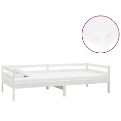 vidaXL Sofá cama con colchón madera de pino maciza blanco 90x200 cm