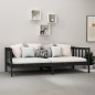 vidaXL Sofá cama con colchón madera de pino maciza negro 90x200 cm vidaXL Sofá cama con colchón madera de pino maciza negro 90x200 cm