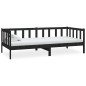 vidaXL Sofá cama con colchón madera de pino maciza negro 90x200 cm vidaXL Sofá cama con colchón madera de pino maciza negro 90x200 cm