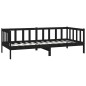 vidaXL Sofá cama con colchón madera de pino maciza negro 90x200 cm vidaXL Sofá cama con colchón madera de pino maciza negro 90x200 cm