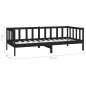 vidaXL Sofá cama con colchón madera de pino maciza negro 90x200 cm vidaXL Sofá cama con colchón madera de pino maciza negro 90x200 cm