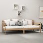 vidaXL Sofá cama y colchón madera pino maciza marrón miel 90x200 cm vidaXL Sofá cama y colchón madera pino maciza marrón miel 90x200 cm